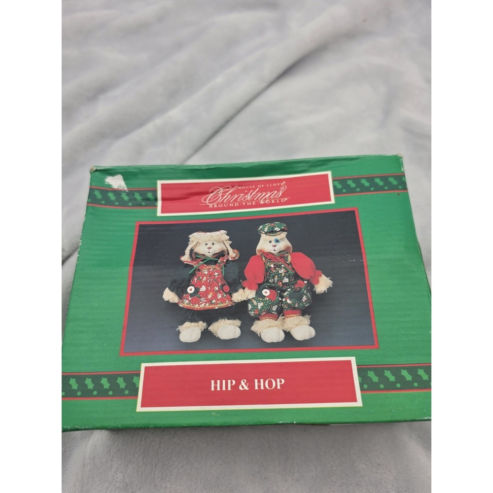 House of Lloyd Christmas Around the World Hip & Hop Rabbit Figurines Boxed